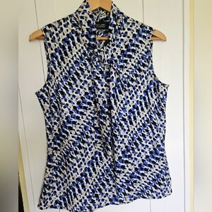 Evan Picon3 Chic Blue and Black Sleeveless Career Top Size L